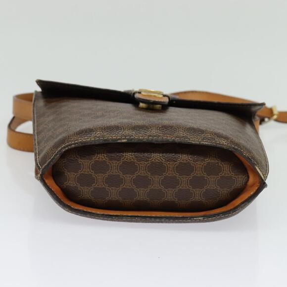 CELINE Macadam Canvas Shoulder Bag Pvc Leather Brown Gold - Picture 9 of 12